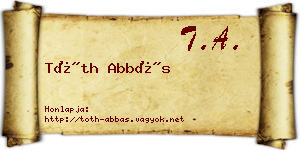Tóth Abbás névjegykártya