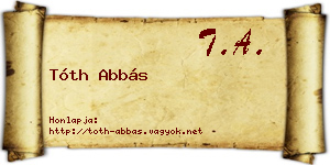 Tóth Abbás névjegykártya